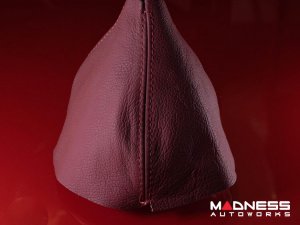 FIAT 500 Gear Shift Boot - Maroon Leather w/ Italian Stripes